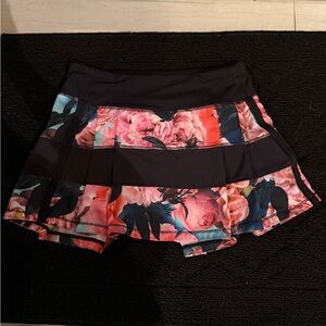 Floral Athletic Skort with Black Accents